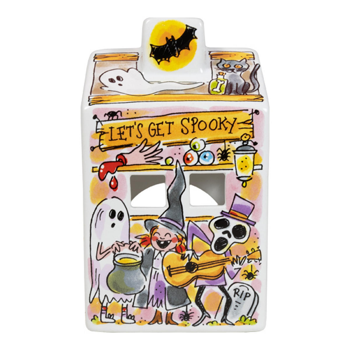 TEELICHTHALTER Halloween in Bunt - 14,5cm - Multicolor, Keramik (8.5/14.5/8.3cm) - Blond Amsterdam