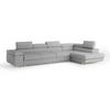 ECKSOFA VICENTE Hellgrau Boucle-Stoff mit Schlaffunktion - Hellgrau, Holz (346/202cm) - MASSENO