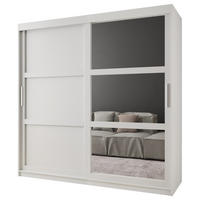 SCHWEBETÜRENSCHRANK 200/200/62 2-türig - Silberfarben/Weiß, Holz/Kunststoff (200/200/62cm) - MÖBEL KRYSPOL