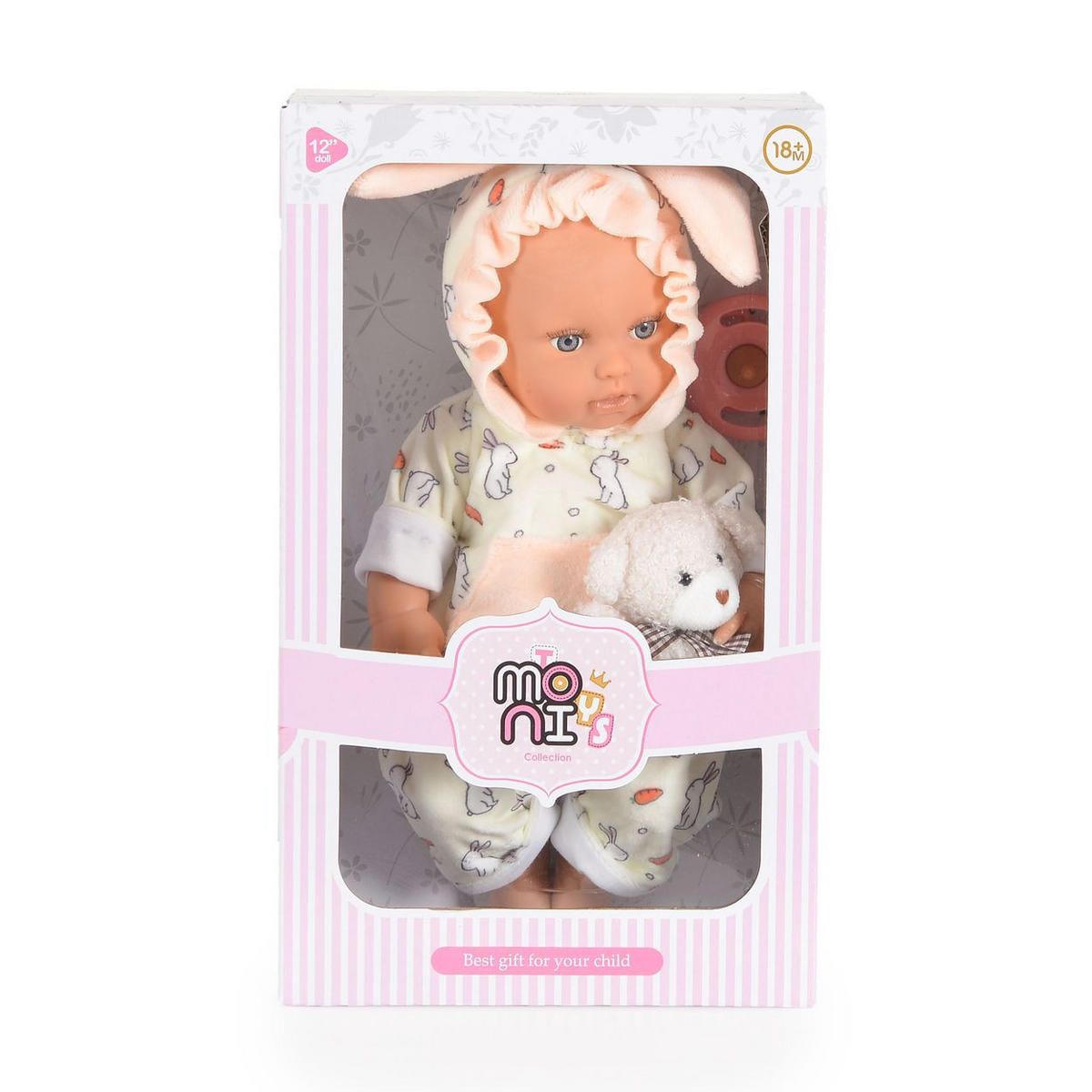 KINDERPUPPE Bear und Baby beige 30 cm, Kuscheltier, Schnuller, beweglicher Körper, ab 18 Monaten - Beige, Kunststoff (16/8/30cm) - Moni