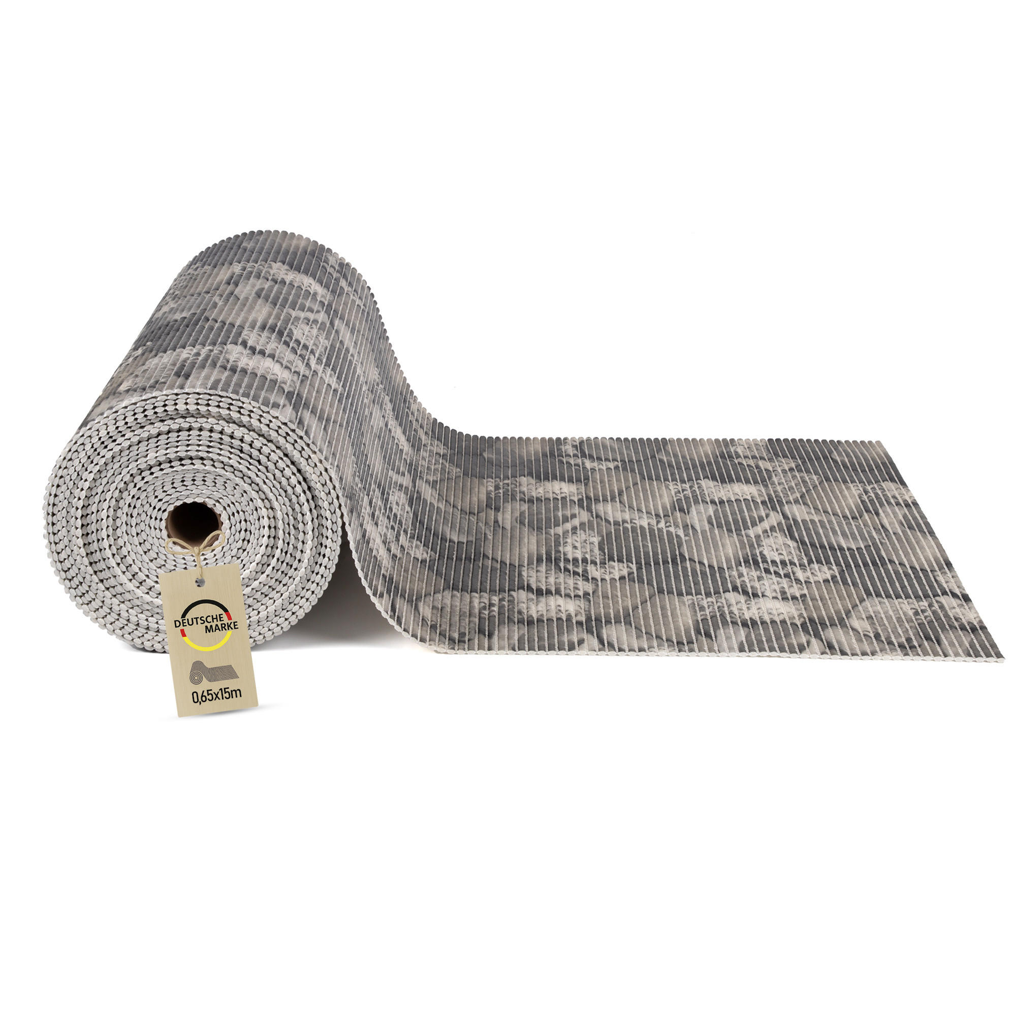 SCHUTZUNTERLAGE Weichschaum auf Rolle 0,65x15 m Steine Grau - Grau, Kunststoff (65/1500cm) - Bestlivings