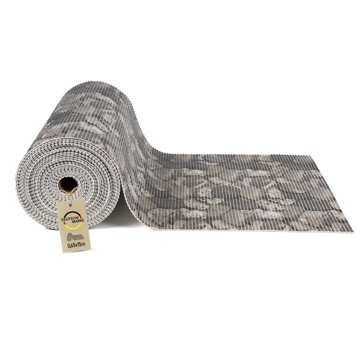 SCHUTZUNTERLAGE Weichschaum auf Rolle 0,65x15 m Steine Grau - Grau, Kunststoff (65/1500cm) - Bestlivings