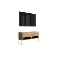 TV-LOWBOARD 100 cm Eiche Craft, gerade goldene Beine, 100 × 32 × 52 cm - Braun, Holzwerkstoff (100/52/32cm) - 3XE LIVING