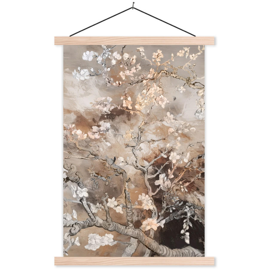 POSTER Mandelblüte - Kunst - Van Gogh - Beige - Abstrakt 60x90 cm - Braun, Textil (60/90/0.15cm) - MuchoWow