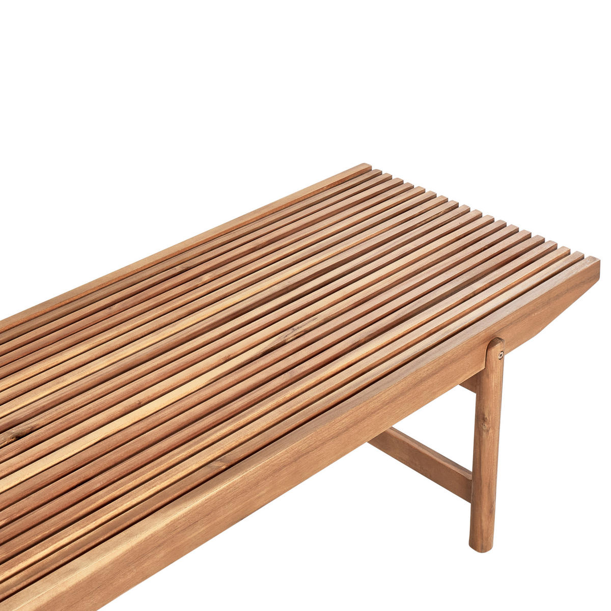 GARTENBANK 2-Sitzer Heller Holzfarbton Giaveno - Hellbraun/Weiß, Holz (210/84/65cm) - Beliani