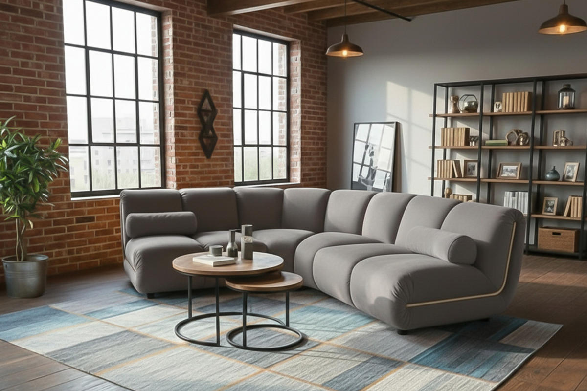 MODULSOFA LAYLA Taupe Velvet - Taupe/Schwarz, Buchenholz/Textil (213/213cm) - KAWOLA