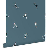 TAPETE Fußballspieler 50 x 900 cm - Blau, Papier (50/0.1cm) - ESTAhome