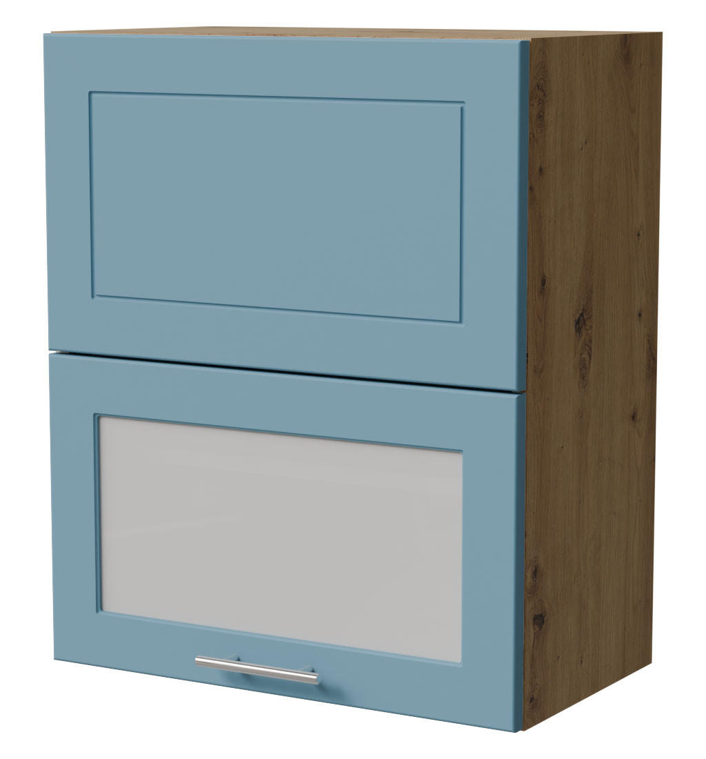 KLAPPHÄNGESCHRANK Bari W8BS/60-AV Eiche Artisan / RAL 5024 pastellblau 60 / 32,5 / 72cm - Blau/Eiche Artisan, Holz/Holzwerkstoff (60/72/32.5cm) - Feldmann-Wohnen