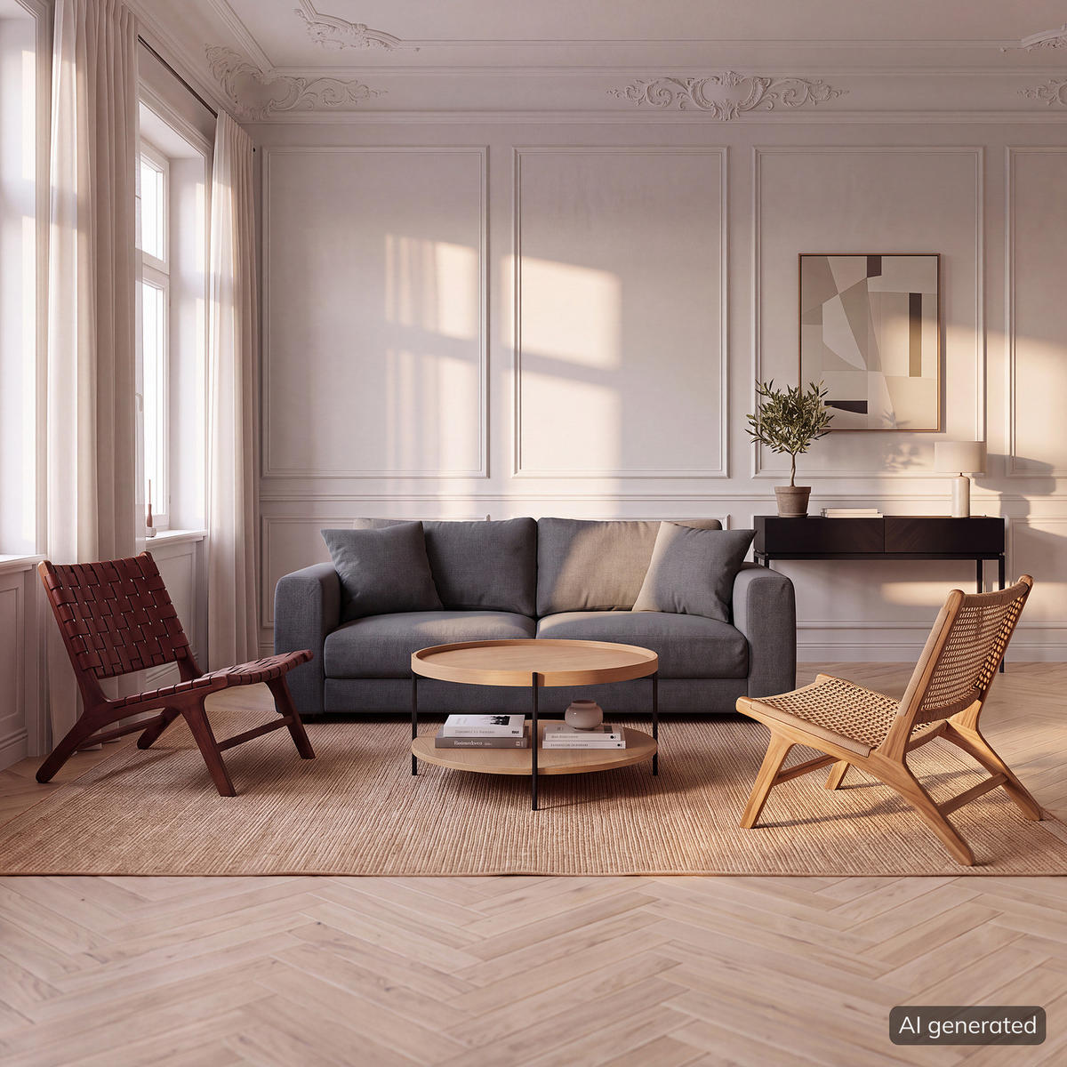 2,5-SITZER SOFA - Schwarz/Grau, Holz/Kunststoff (182/79/106cm) - home24