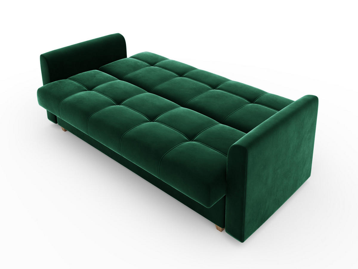 SCHLAFSOFA mit Bettkasten Salamanka, Flaschengrün - Smaragdgrün, Textil (85/88/215cm) - Meblito