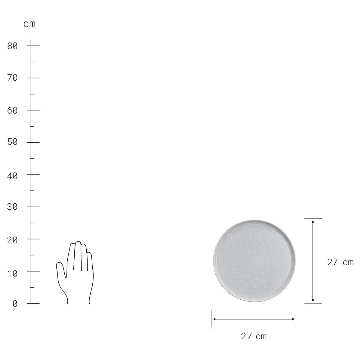 GESCHIRRSET 12-tlg. Casa Nova 4 Personen - Grau, Keramik (27/1.7/27cm) - Butlers
