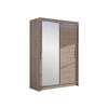 KLEIDERSCHRANK Miami VI, mit RGB LED Beleuchtung - Silberfarben/Trüffeleichefarben, Holzwerkstoff/Kunststoff (120/200/58cm) - MIRJAN24