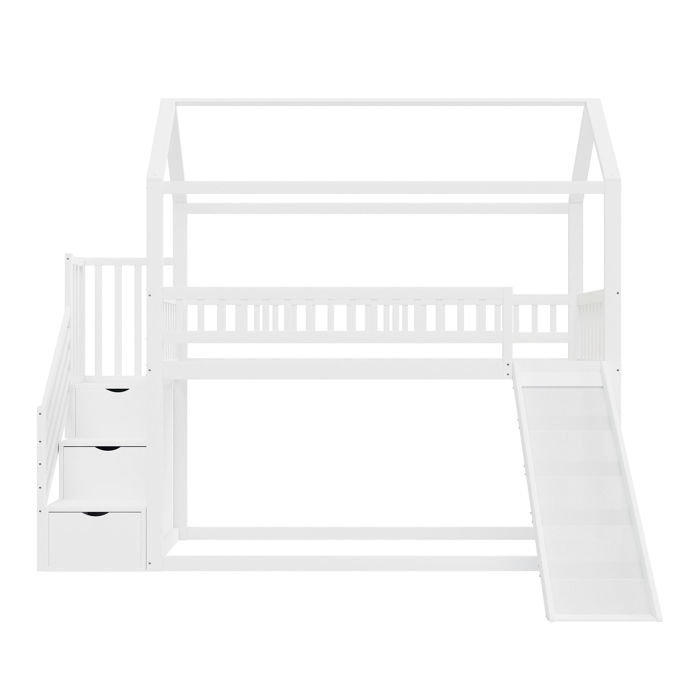 HOCHBETT Massivholz 90/200 cm Weiß - Weiß, Holz - Raumix