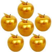 KÜNSTLICHE Äpfel 6-teiliges Set Gold 7 cm - Goldfarben, Kunststoff (22.6/7.9/17.8cm)