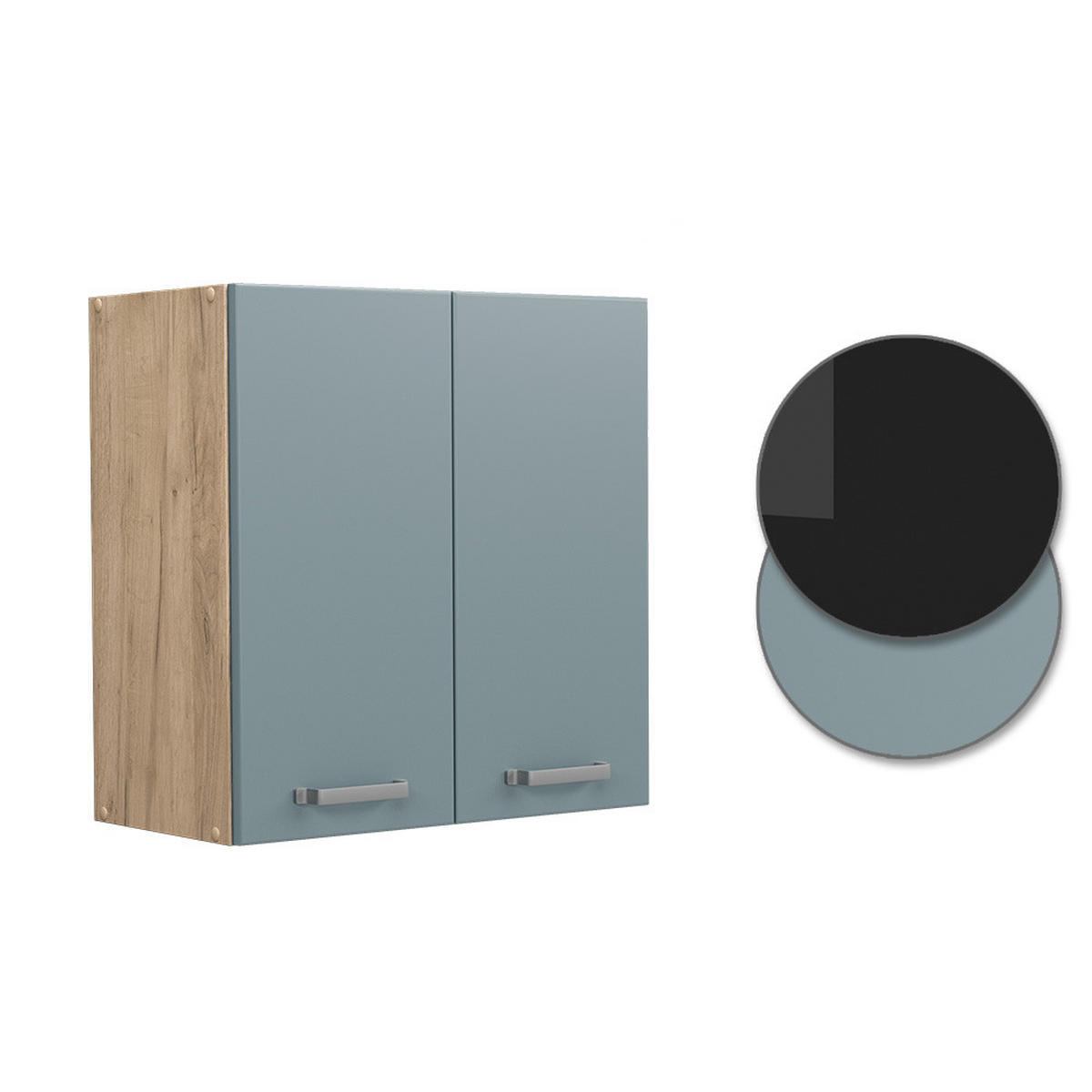 HÄNGESCHRANK R-Line Blau-Grau 60 cm - Honigeiche/Eiche Wotan, Holzwerkstoff (60/60/31cm) - Vicco