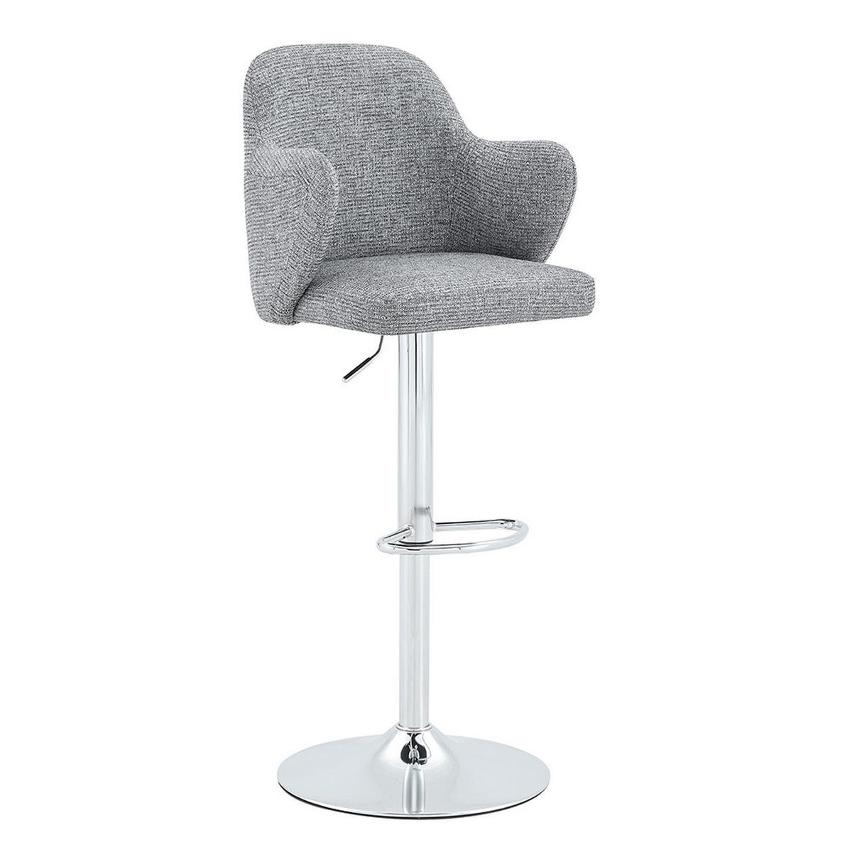 SET TABURET BAR (2 BUC) cu cotiere, rotire 360°, Gri - gri, material textil (37.6/118/45cm) - KOMHTOM