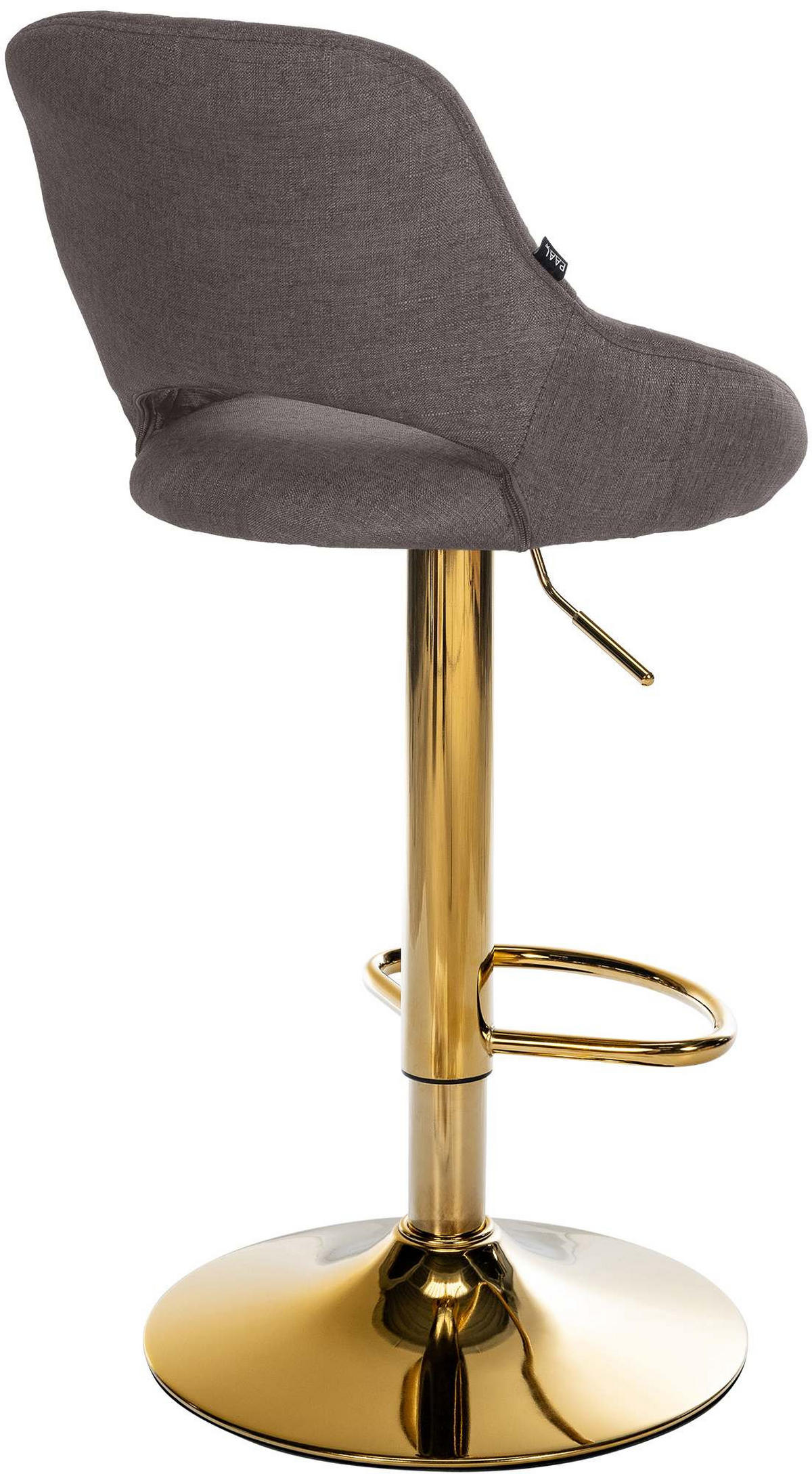 BARHOCKER Stoff Dunkelgrau - Dunkelgrau/Goldfarben, Textil/Metall (47/85/48cm) - CLP