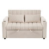 SCHLAFSOFA Multifunktional mit verstellbarer Rückenlehne Beige Baumwolle 136/162/84 cm - Beige, Textil (136/84/162cm) - OKWISH