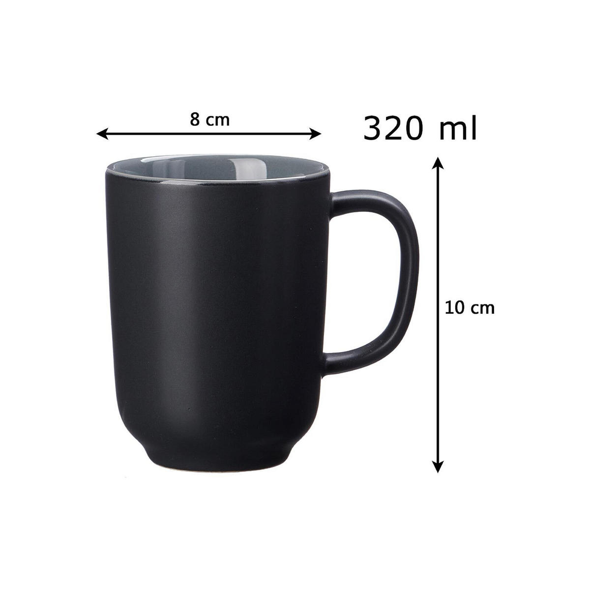 FRÜHSTÜCKSSET Jasper Schwarz 16er Set - Schwarz, Keramik (1/1/1cm) - Ritzenhoff Breker
