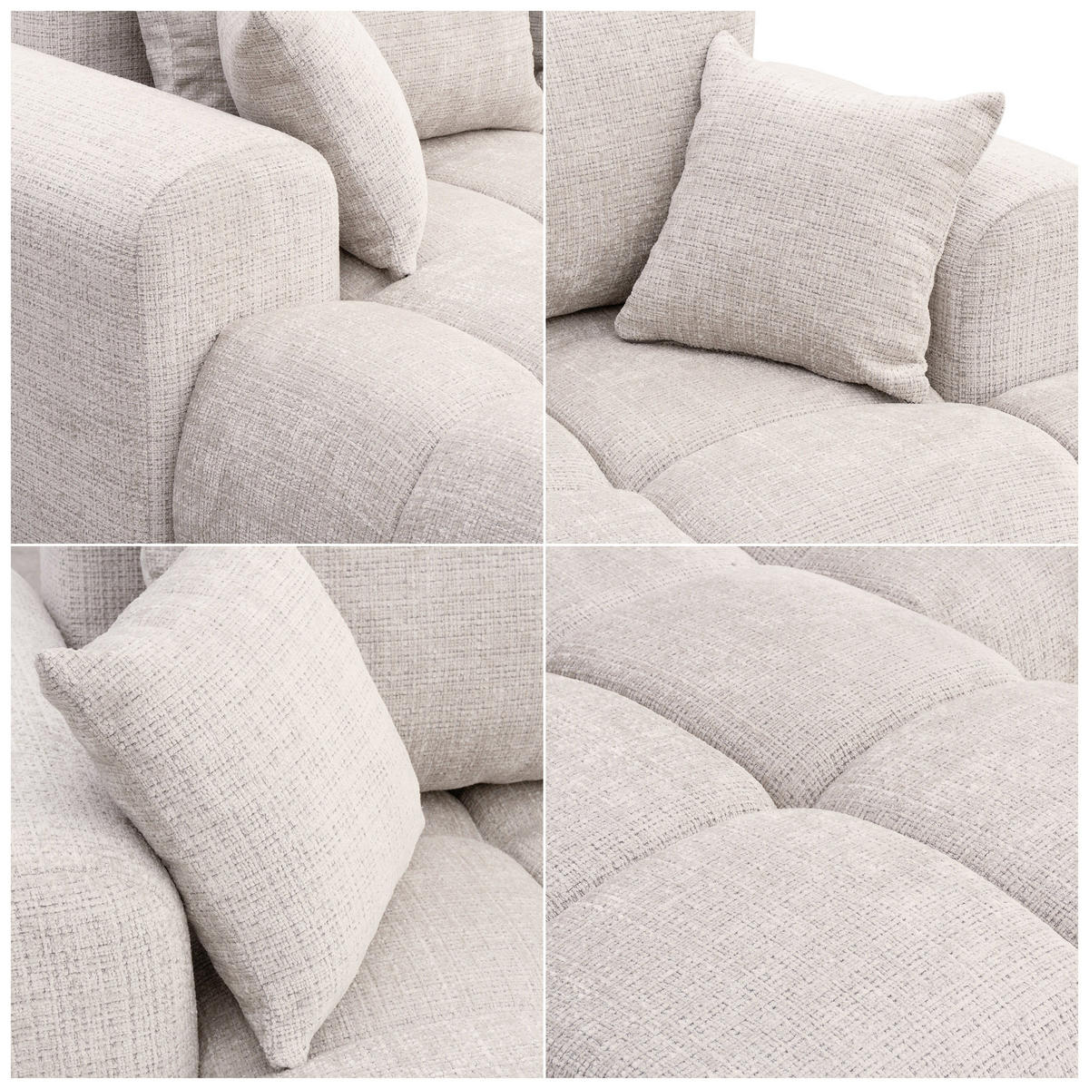 ECKSOFA MILANO mit Schlaffunktion und Bettkasten Creme - Creme, Holzwerkstoff/Kunststoff (250/160cm) - Idohome