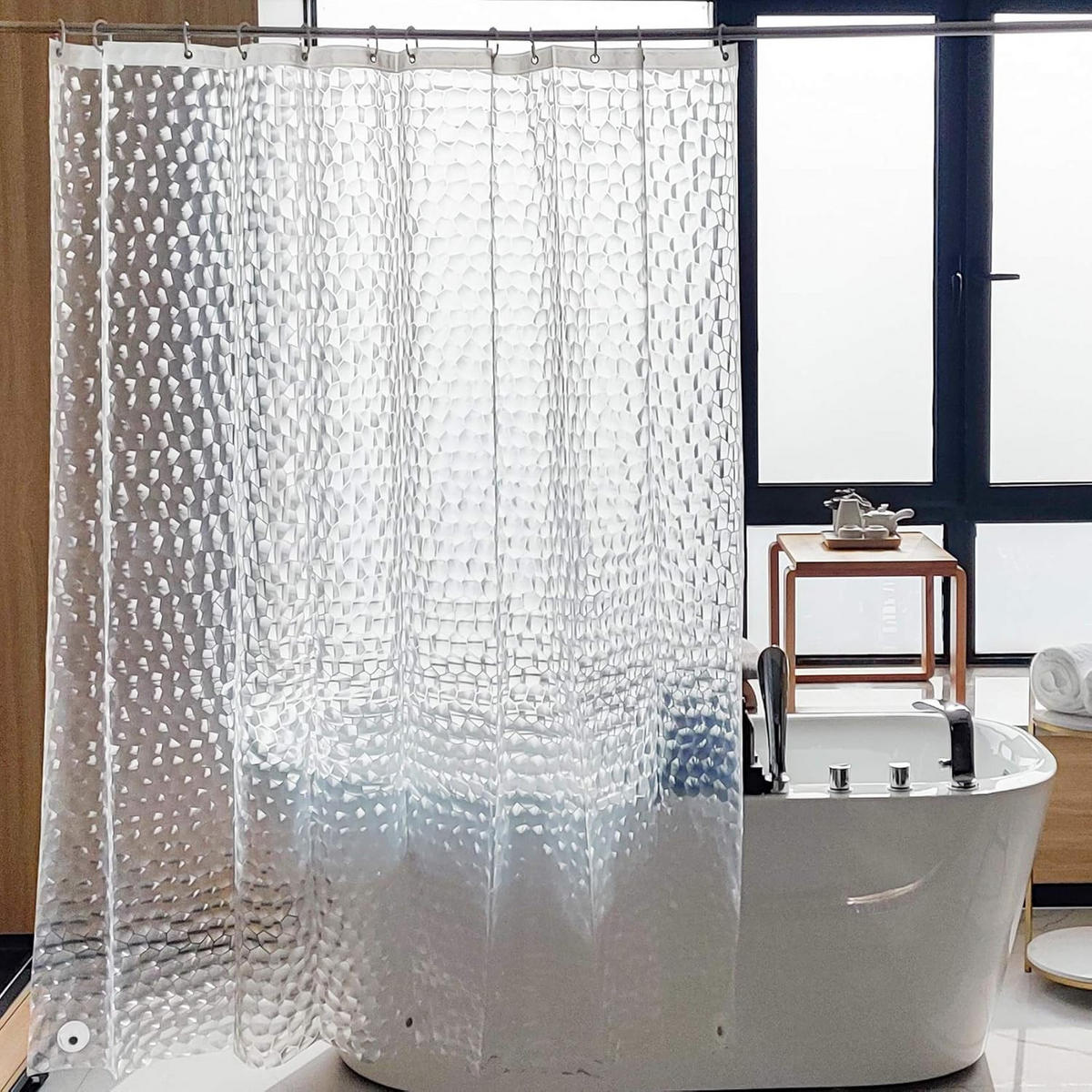 DUSCHVORHANG EVA transparent - Transparent, Kunststoff (180/150cm) - MCBOSON