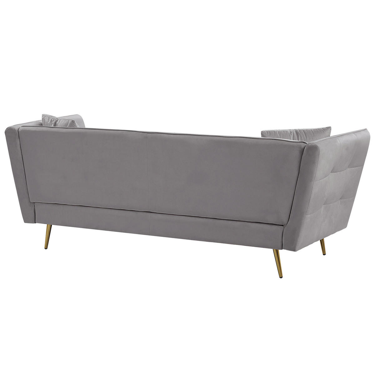 3-SITZER-SOFA Samtstoff Grau Frederica - Hellgrau, Textil (200/77/80cm) - Beliani
