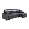 ECKSOFA mit Schlaffunktion - Ecke wechselbar - Stoff & Kunstleder - Anthrazit - GIANY II - Anthrazit, Leder (242/135cm) - Vente-Unique