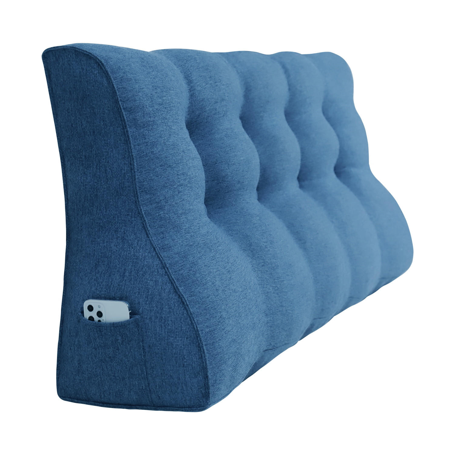 RÜCKENKISSEN Körperkontur Leinenlook Blau 120 cm - Blau, Textil (55/120cm) - Vercart