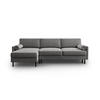 AUSKLAPPBARES-ECKSOFA links mit Container Scott aus Samt hellgrau 5 Sitzplätze - Hellgrau, Textil (142/212cm) - Micadoni