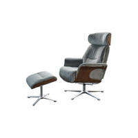 RELAXSESSEL TOSAR Steingrau Velvet Relaxfunktion - Silberfarben/Grau, Textil/Metall (83/110/89cm) - KAWOLA