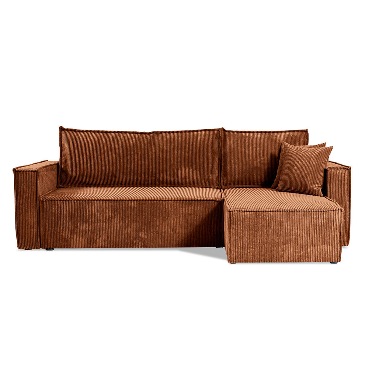 ECKSOFA Ezekiel 3 Sitzplätze Terracotta - Orange, Holz (236/145cm) - Petits-meubles
