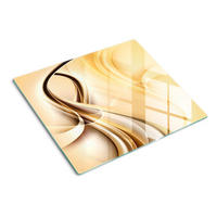 GLASPLATTE 60x52 cm Abstrakte Wellen - Braun, Glas (60/0.4/52cm) - TULUP