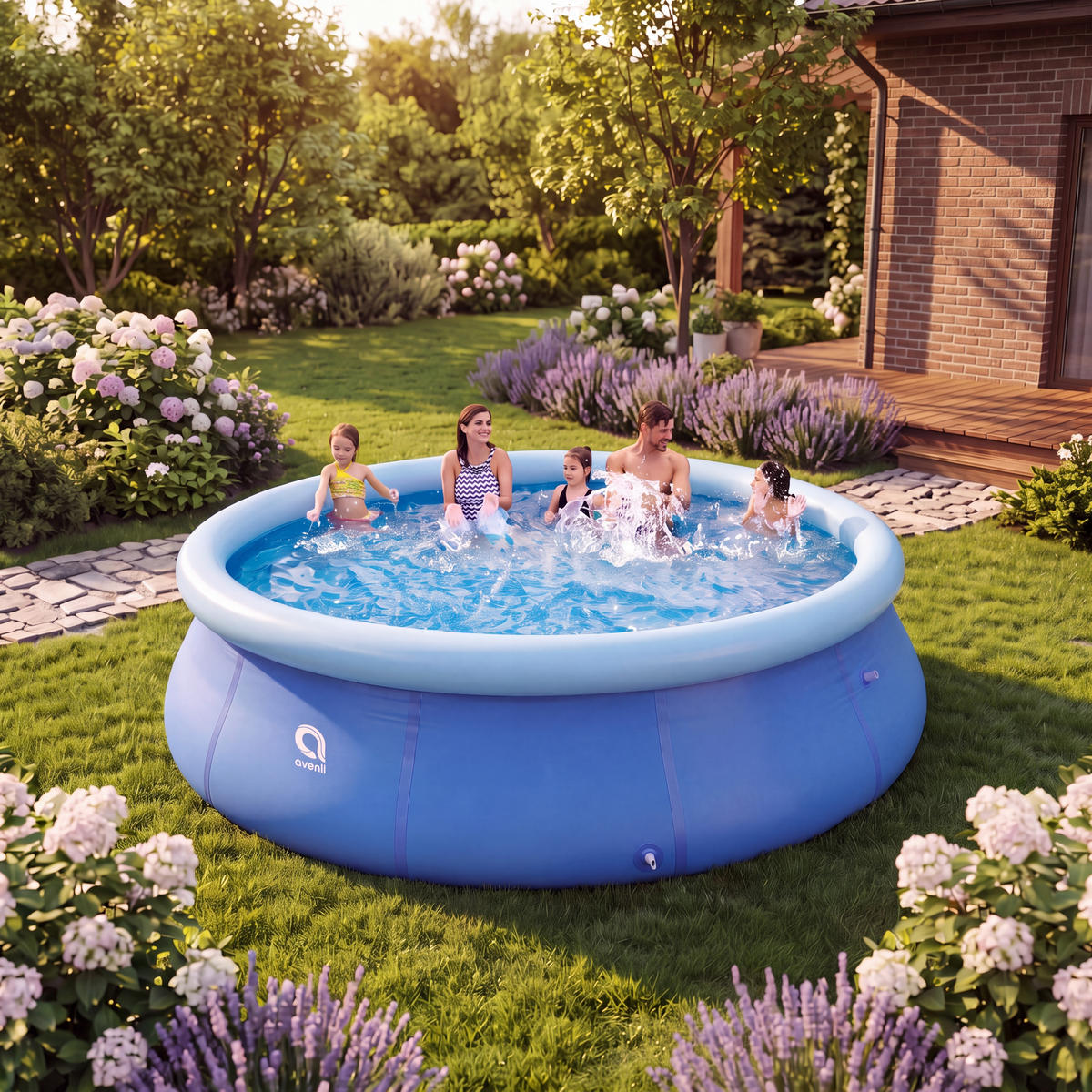 POOL Aufstellpool Ersatzpool Prompt Set rund 366x91cm blau ohne Filterpumpe - Blau, Kunststoff (360/90/360cm) - Avenli