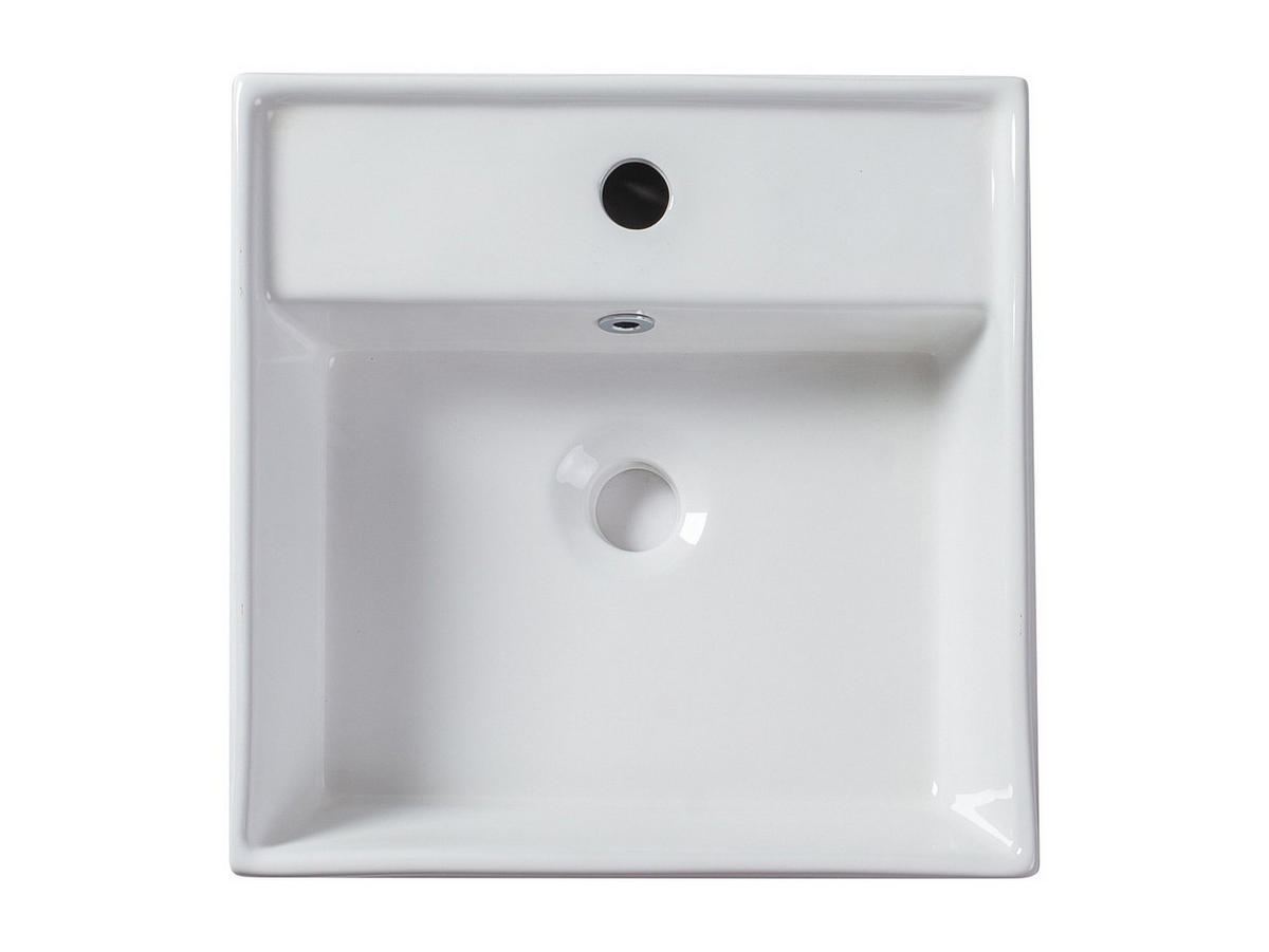 AUFSATZWASCHBECKEN viereckig - Keramik - 41 cm - Weiß - VERINI - Weiß, Keramik (41/15/41cm) - Vente-Unique