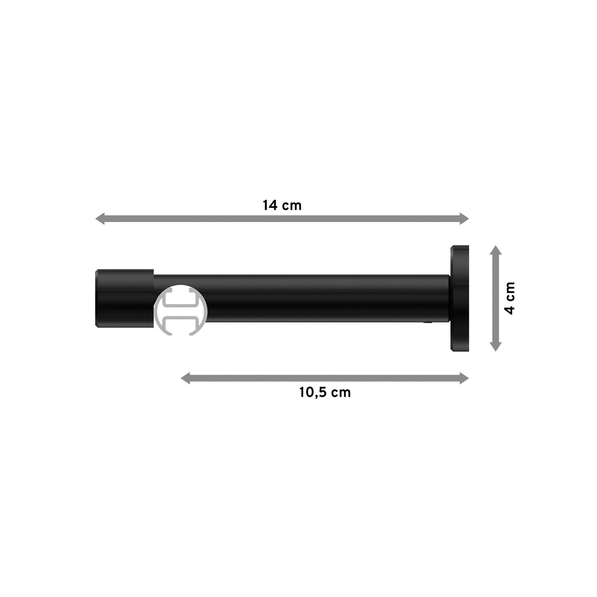 INNENLAUF-GARDINENSTANGEN-SET Prestige Verano 100 cm, 1-läufig, 20 mm Ø Schwarz - Chromfarben/Schwarz, Metall (100cm) - INTERDECO