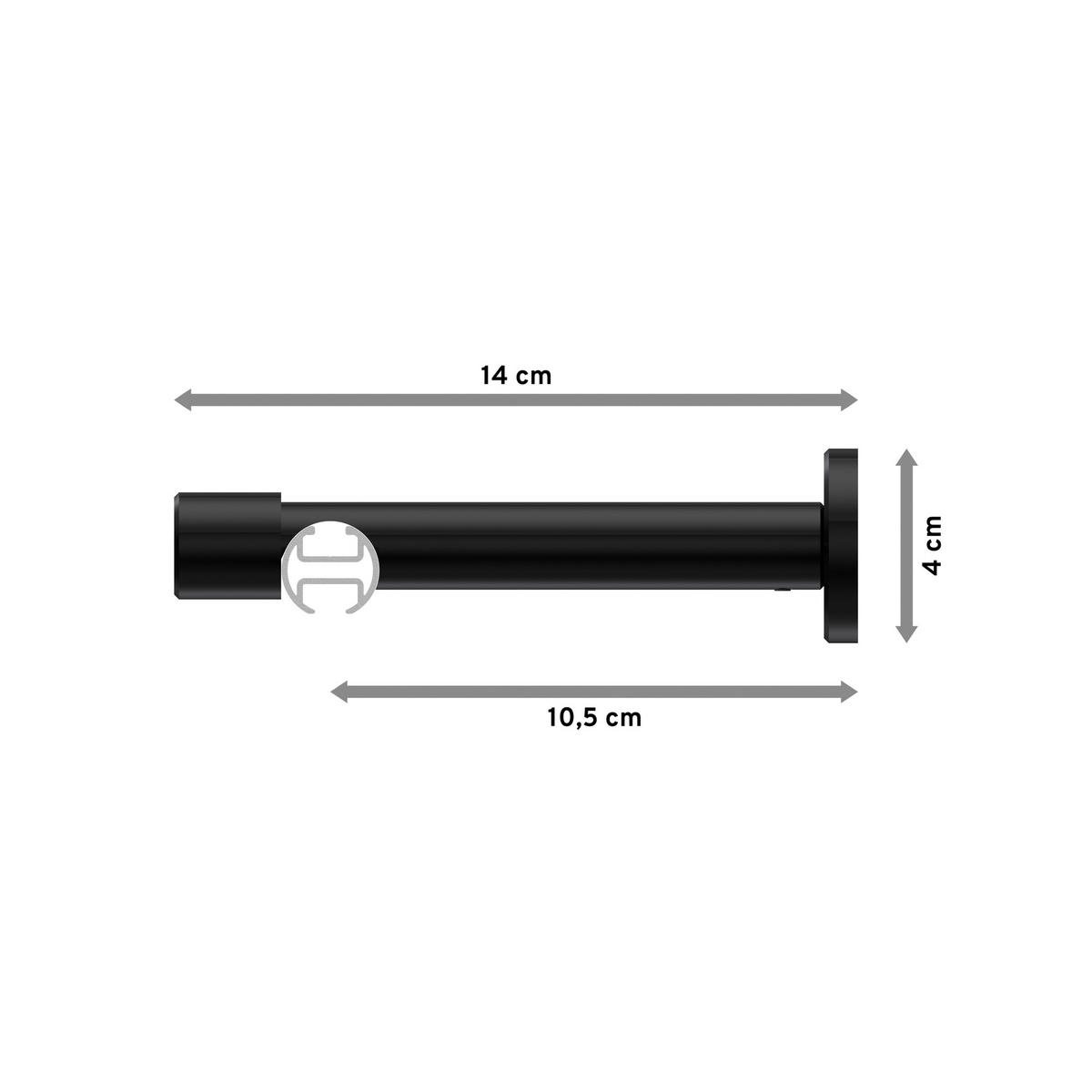 INNENLAUF-GARDINENSTANGEN-SET Prestige Zoena 100 cm, 1-läufig, 20 mm Ø Schwarz - Schwarz, Metall (100cm) - INTERDECO