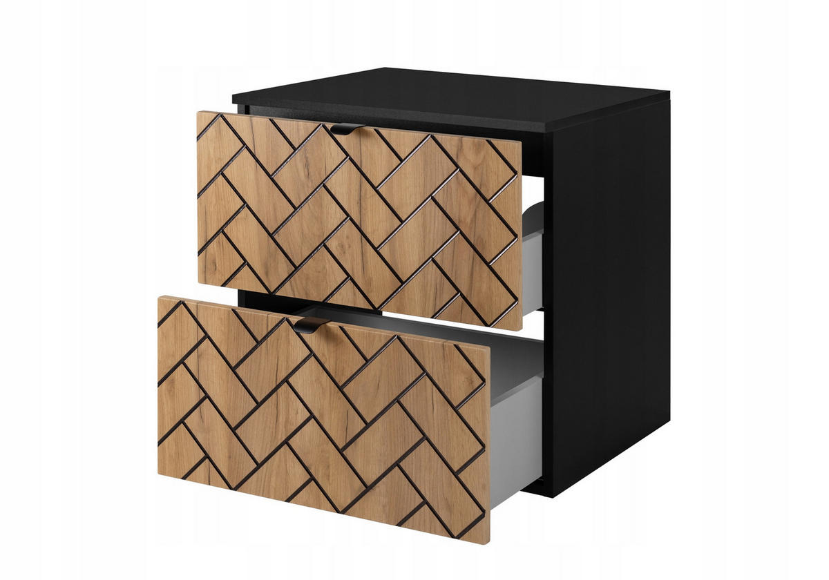 WASCHBECKUNTERSCHRANK TREND Eiche/Schwarz 60/46/60 cm - Schwarz, Holzwerkstoff (60/60/46cm) - Rodan