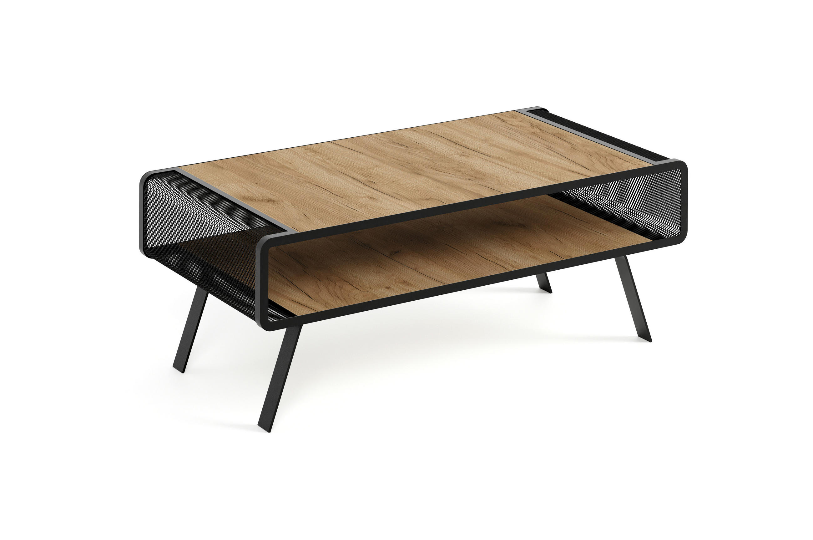 COUCHTISCH TORPE - Honigeiche/Schwarz, Holzwerkstoff (60/121/45cm) - Meblini