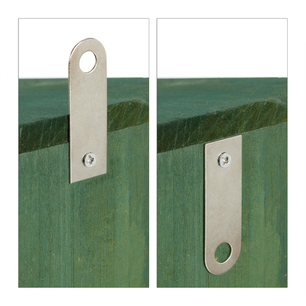 EICHHÖRNCHEN Futterhaus - Dunkelgrün, Holz (14/17.5/25cm) - Relaxdays