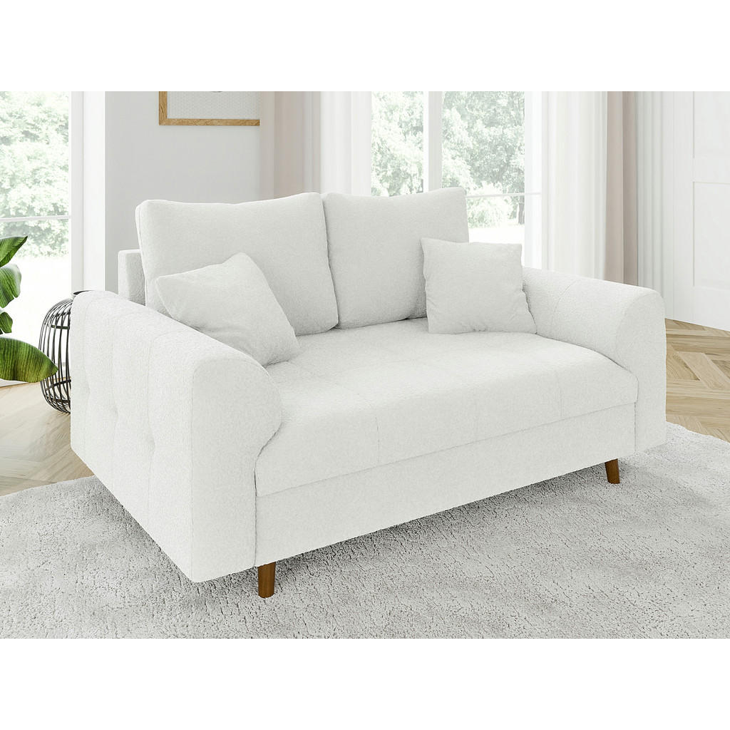 Thumbnail - S-Style Möbel Sitzgarnitur, Weiß, Textil, Echtholz, Teilmassiv,Buche, Birke, 3-Sitzer, Füllung: Polyetherschaumkern, 150...