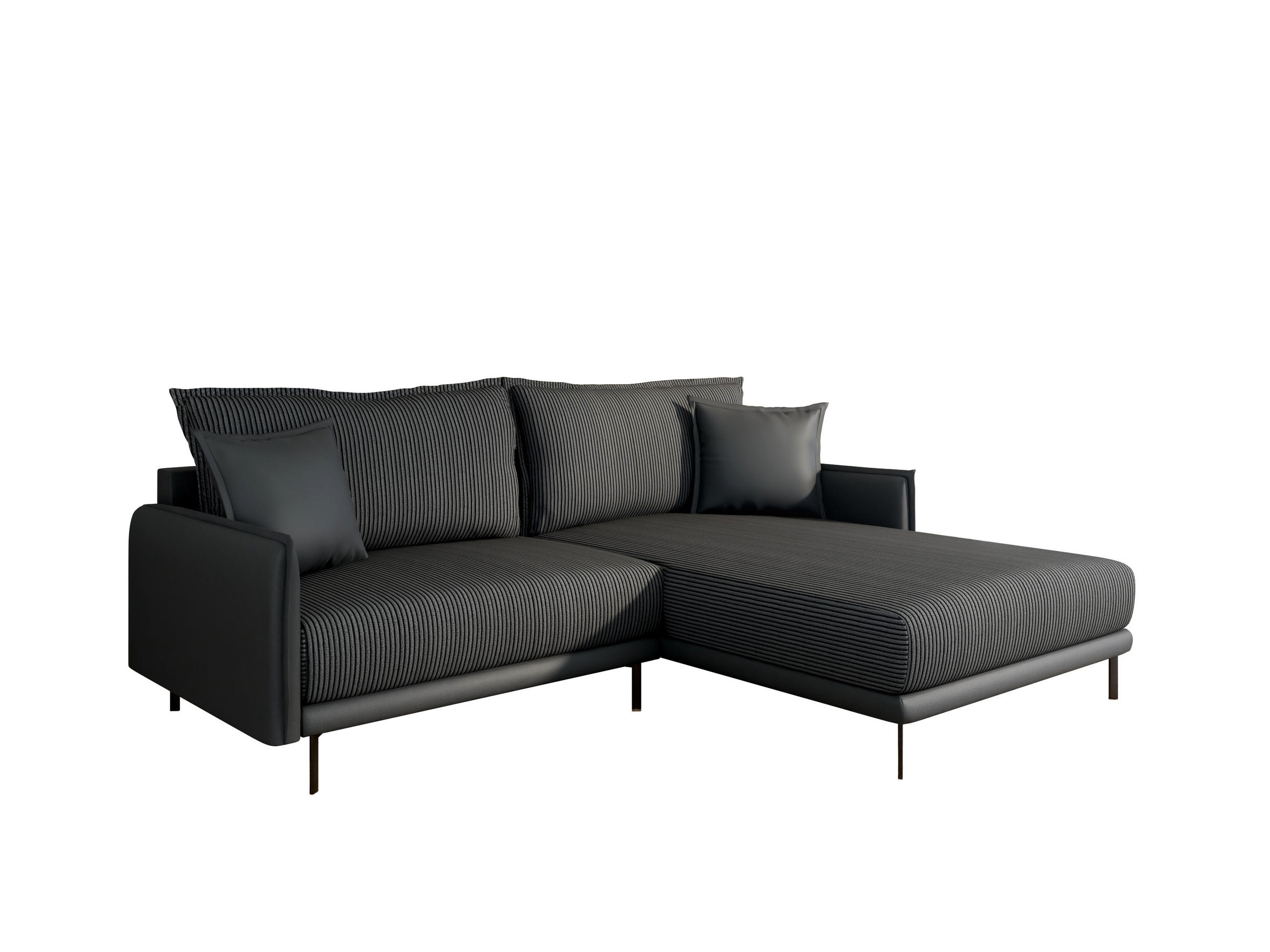 Homesy Ecksofa Schwarz 246x190 cm
