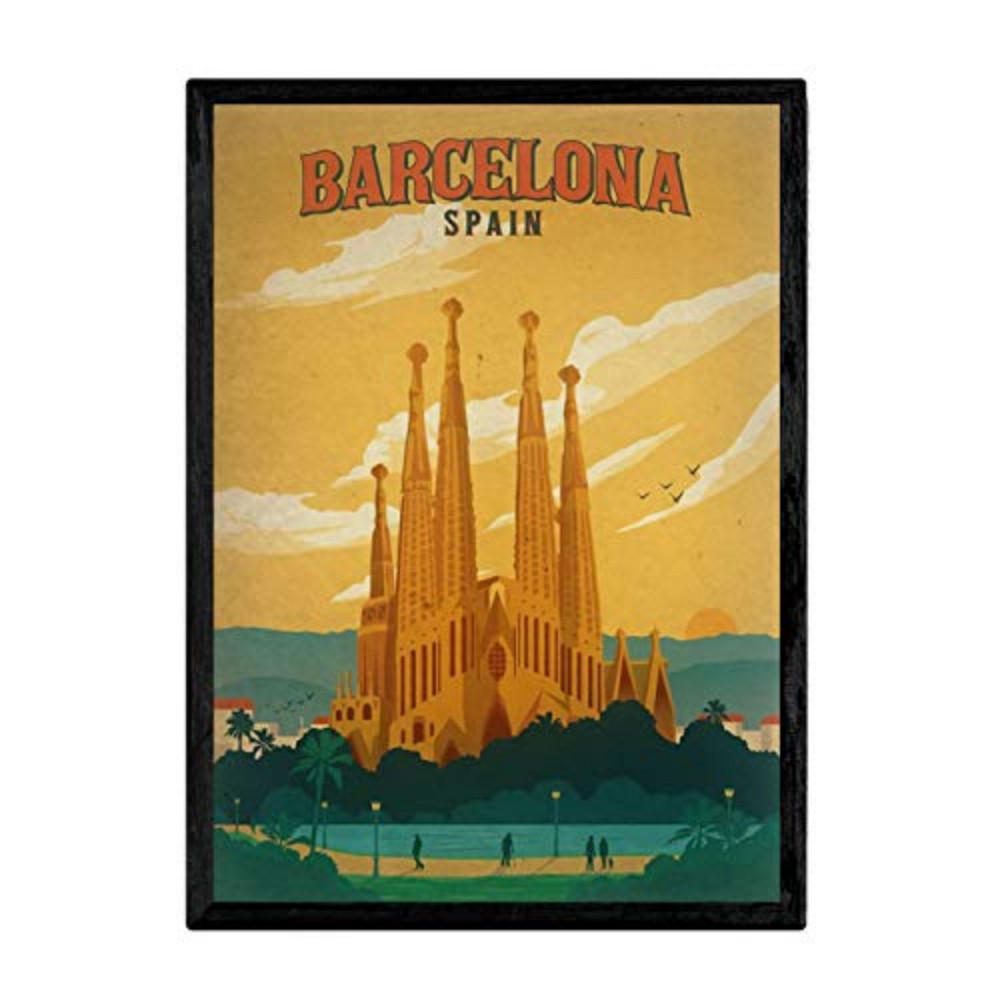POSTER Barcelona Vintage A3 Rahmenlos - Klar, Papier (29.7/5/42cm) - Nacnic