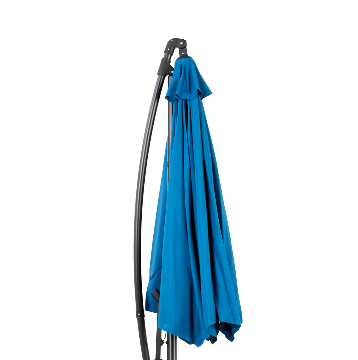 DOPPELSONNENSCHIRM aus Metall 440x270x250 cm in Dunkelgrau mit Handkurbel - Dunkelgrau, Metall (270/440cm) - Modfu