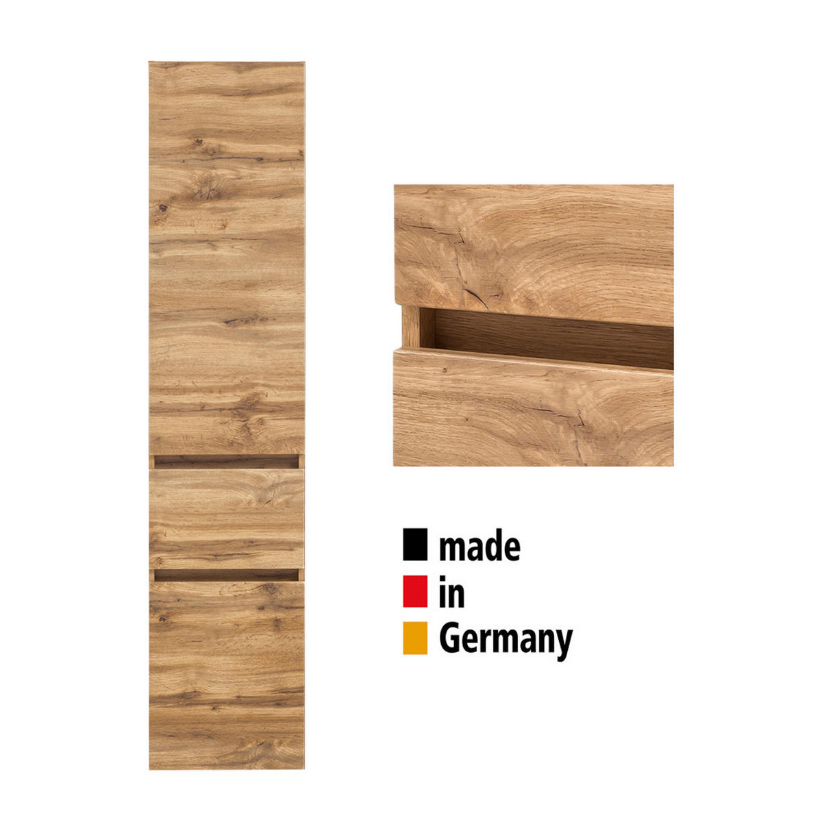 BADMÖBEL-SET 3-TLG. Vidago-03 - Braun, Holzwerkstoff (156/200/52cm) - Lomado