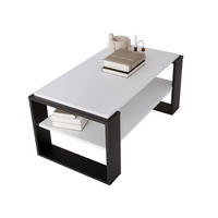 COUCHTISCH Holzwerkstoff rechteckig stabil Weiß 42/54/96cm - Schwarz/Weiß, Holzwerkstoff (53.8/96/42cm) - CraftPAK