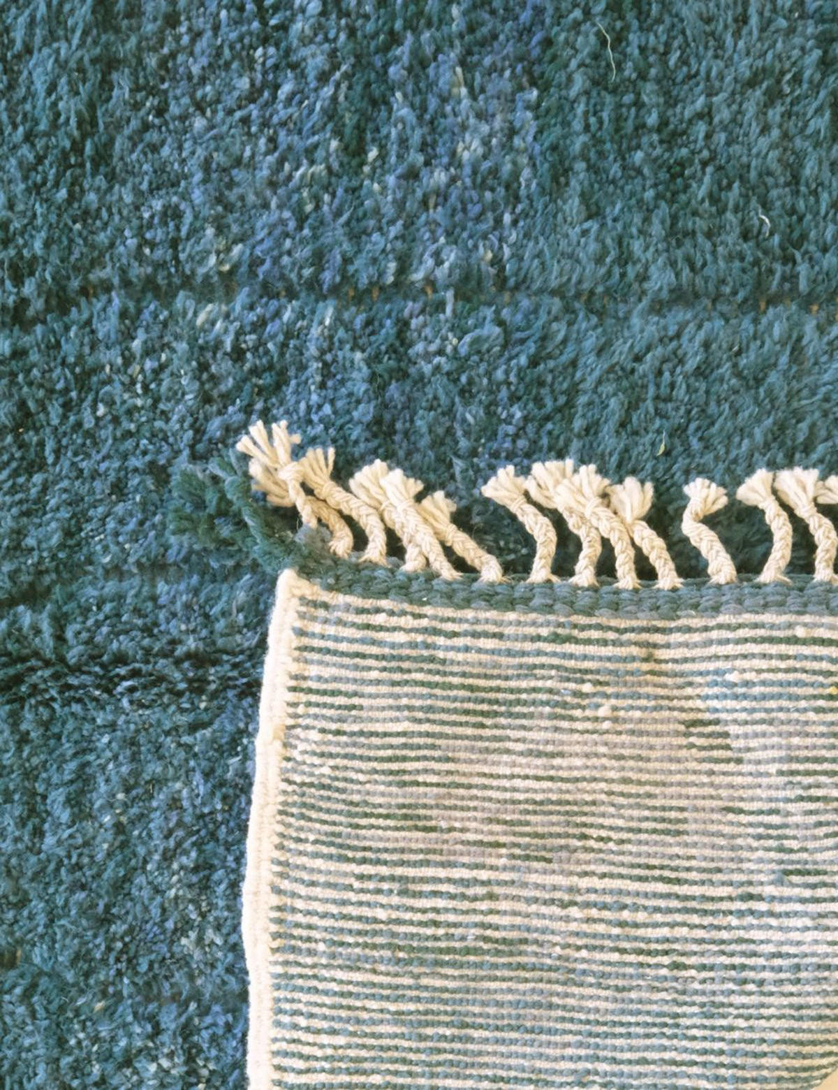 BERBERTEPPICH handgewebt aus Wolle 152x 256 cm - Blau, Naturmaterialien (152/256cm) - AFK Living