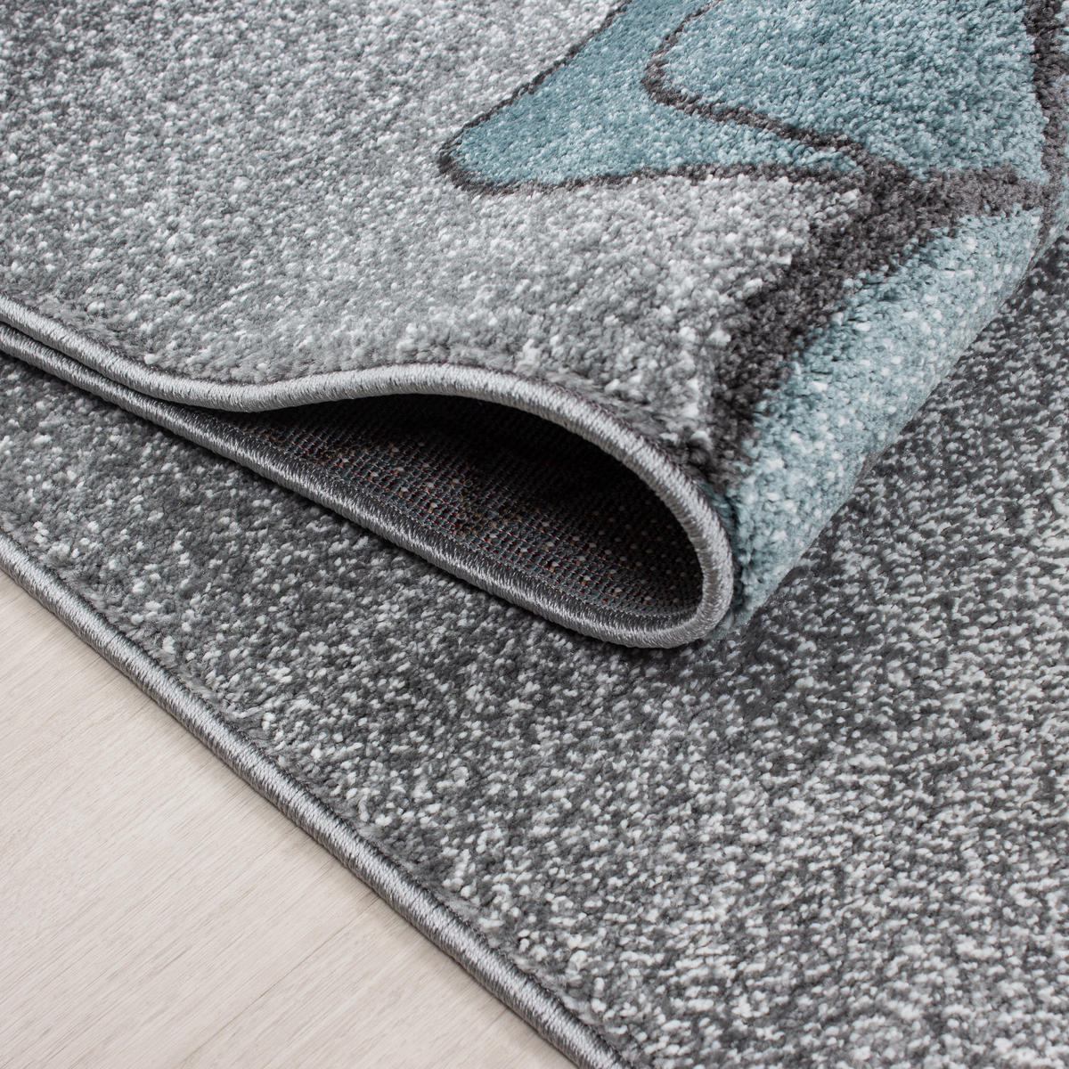 KINDERTEPPICH Bär Polypropylen gewebt saugroboter Kurzflor Kinderzimmer Blau Rechteckig 140x200 - Blau, Textil (140/200cm) - KADIMA DESIGN
