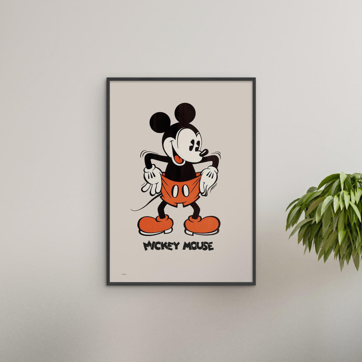 POSTER mit Rahmen Disney - Disney - Mickey Mouse Vintage No. 02 - Beige/Schwarz, Holz/Papier (30/40cm) - Poster&Frame