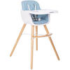 HOCHSTUHL 2 in1 Woody blau Kinderstuhl, Tisch verstellbar, Gurt - Blau, Kunststoff (55/83/55cm) - Kikka boo