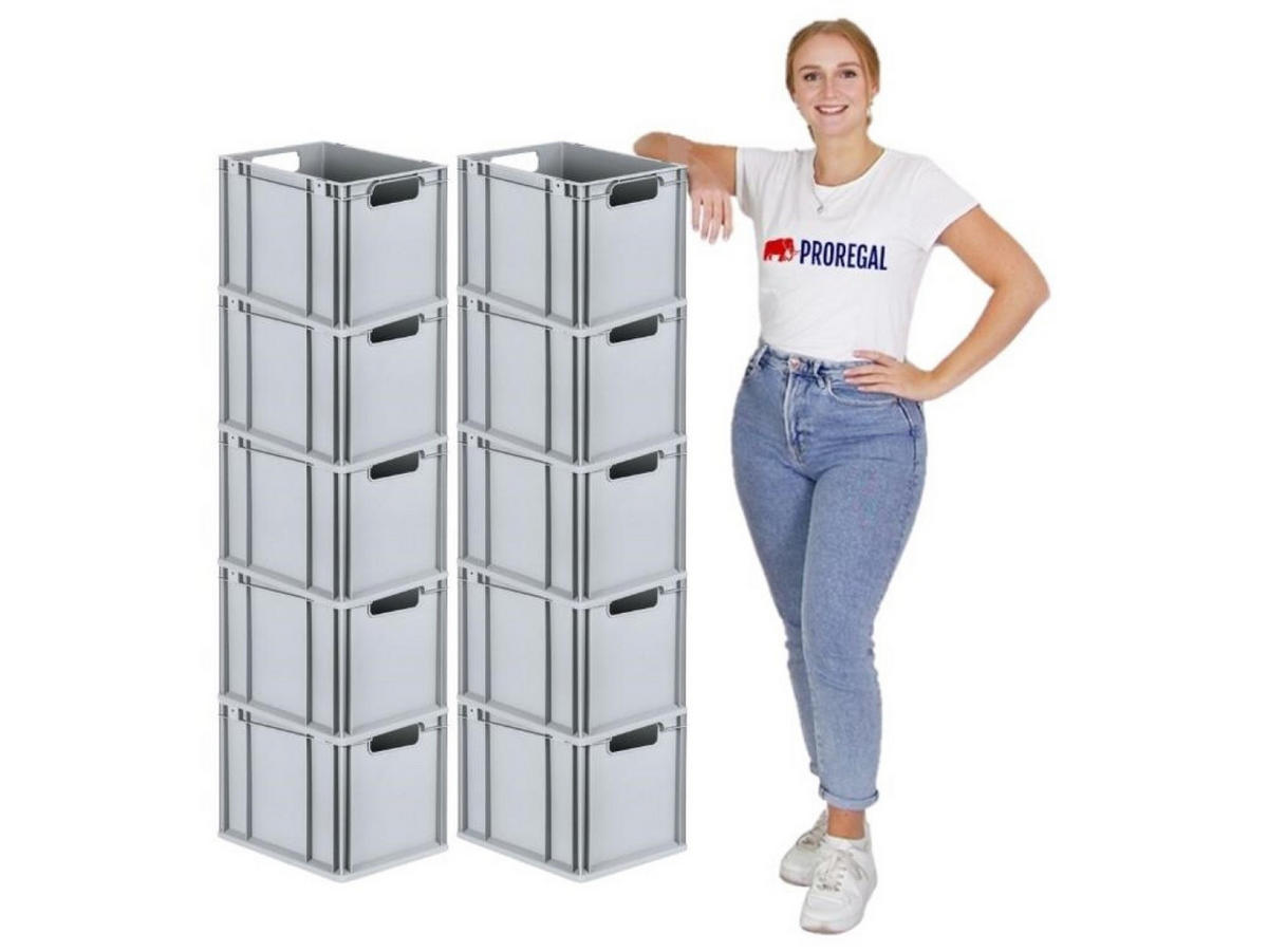 EUROBOX Nextgen Economy Griffe Offen 32x30x40cm 30 Liter - Grau, Kunststoff (30/32/40cm) - PROREGAL